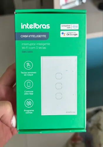 Interruptor Inteligente Intelbras 3 Teclas | Novo | Alexa/Google