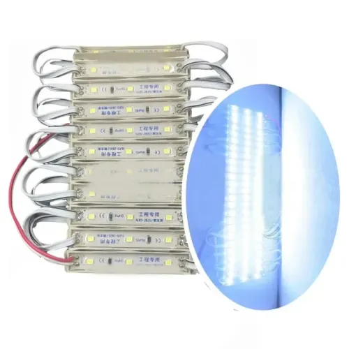Kit 20 Módulos de Led 2835 3-Leds 12v a Prova D'água Branco
