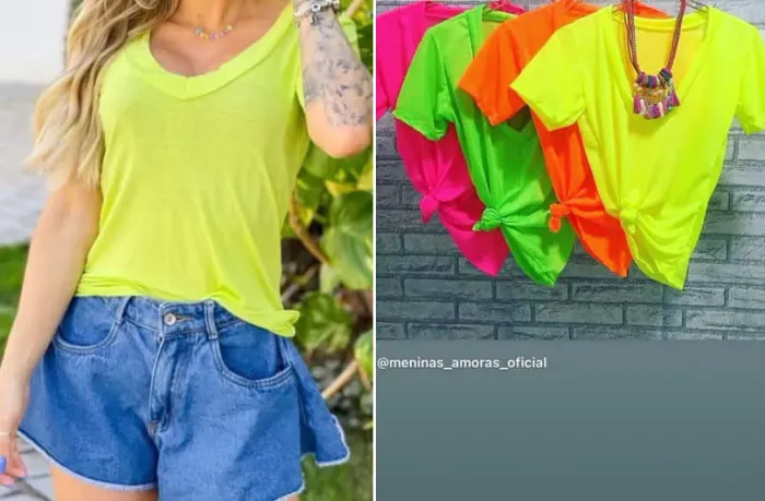 Camisa amarelo neon