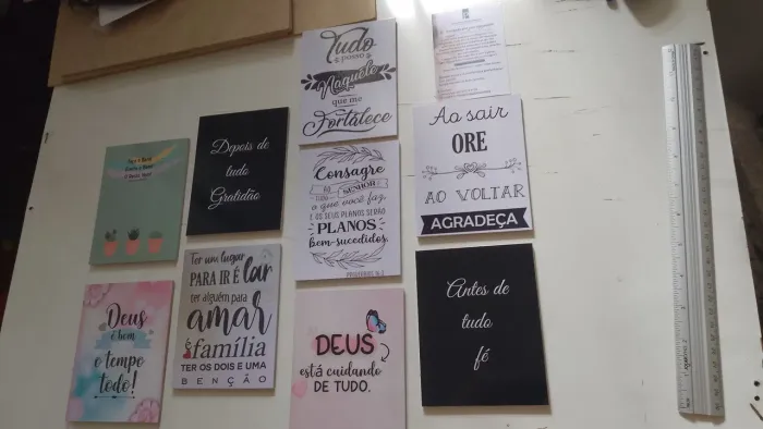 Kit Placas Decorativas Frases Motivacionais
