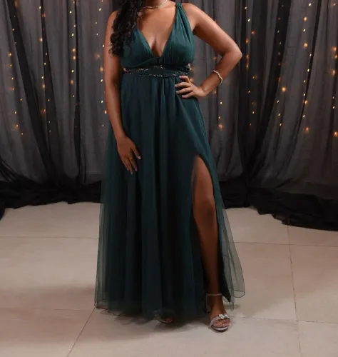 Vestido de festa bordado longo