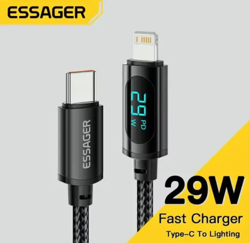 Cabo USB-C para Lightning 29W com Visor Essager