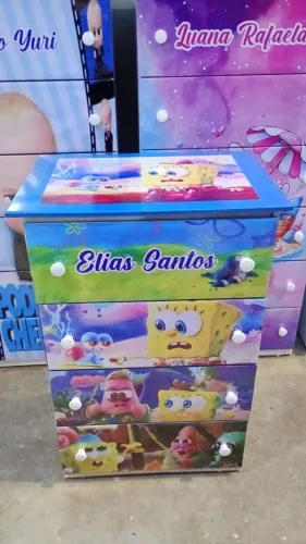 Cômoda Infantil Personalizada 4 Gavetas Masculina 