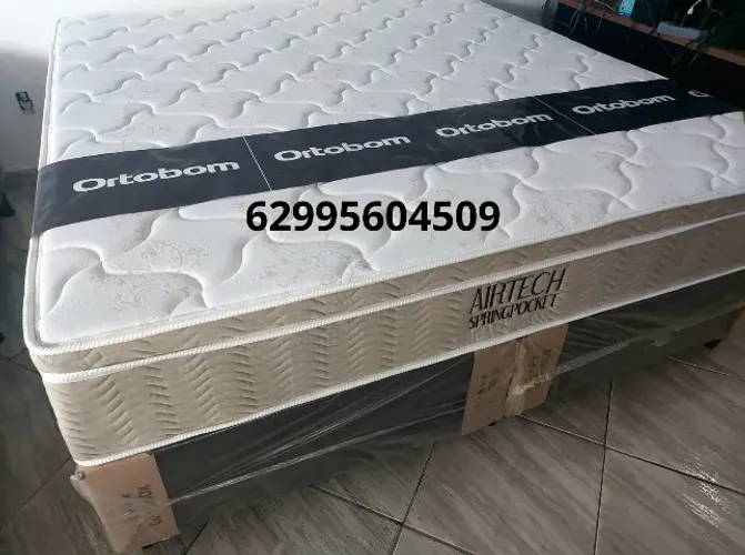 Base e Colchão Super king da ortobom de molas enscadas