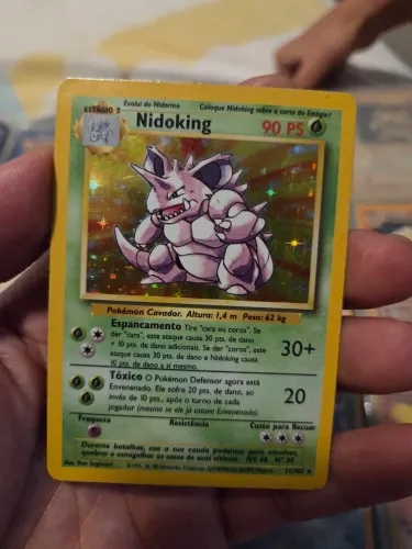 Carta Pokémon Nidoking Holo Base Set Português 11/102 Vintage