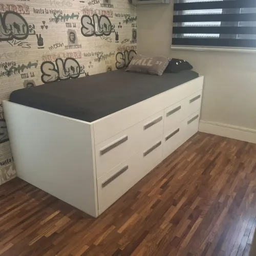 Box cama de solteiro c/ 4 gavetões