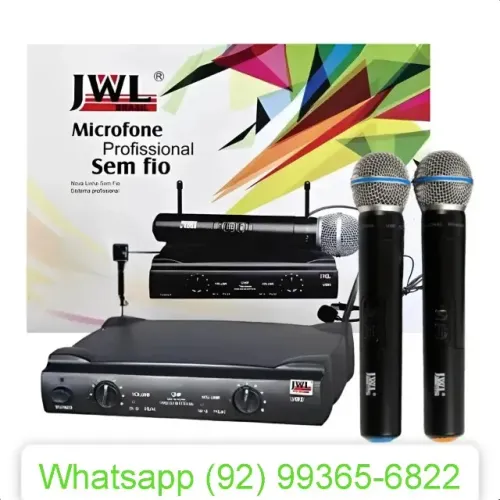 Microfone Sem Fio Jwl Duplo JWL U585 10x R$ 59,90 no cartão de crédito.