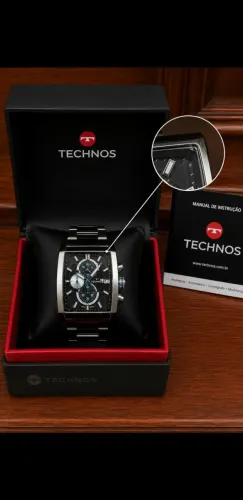 Relógio Technos Cronógrafo Original<br>Com caixa e manual