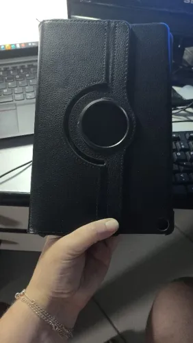 Tablet Samsung 10 pegadas com capa de couro