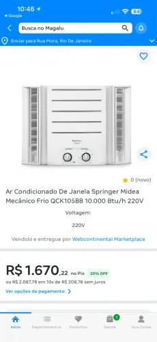 Ar de janela 10 mil btus 220v