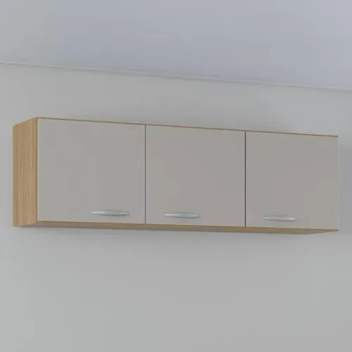 Armário Aéreo 3Pts Damasco.Off White Poquema - Entrega Rápida!