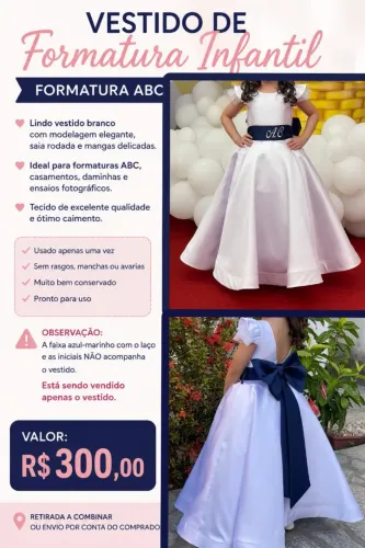 Vestido de Formatura Infantil ABC
