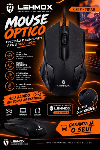 Mouse Óptico Com Fio 
