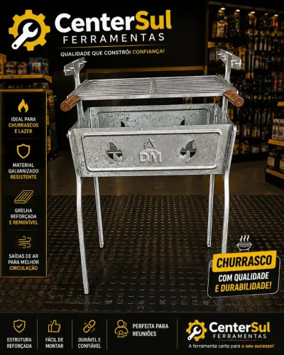 ? Churrasqueira de Alumínio DM - Resistente e Prática