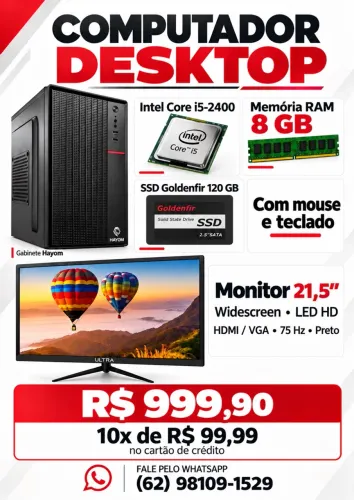 Computador completo i5 8gb SSD 120