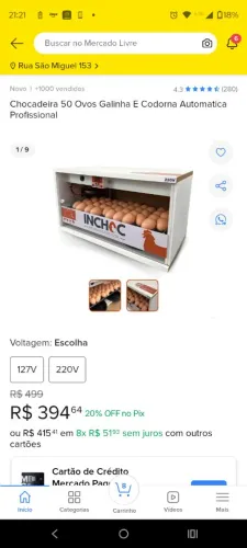 Chocadeira 50 ovos 127 watts 