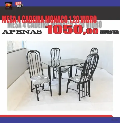 MESA 4 CADEIRAS MONACO PRETA