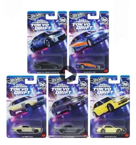 Velozes e furiosos Tokyo drift set c/5 minis hot wheels