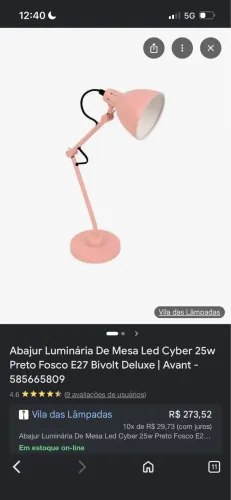 Luminária de mesa