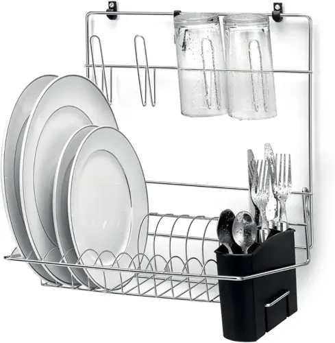 Escorredor inox de parede flexível 