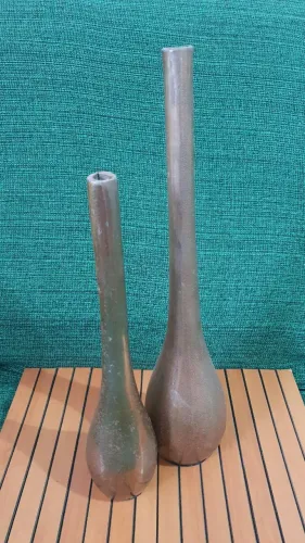 Par de Jarras Vasos Decorativos Alumínio Cobre