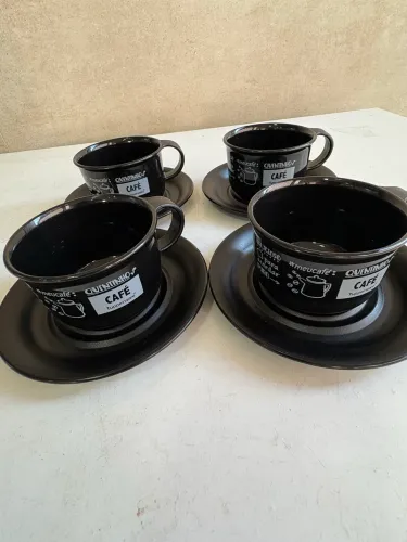 Conjunto de xícaras de café com pires Tapperware modelo PB