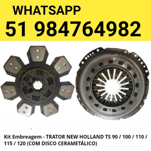 EMBREAGEM KIT PLATO E DISCO 7 ASAS  DO  TRATOR  NEW HOLLAND TS 90 / 100 / 110 / 115 / 120 
