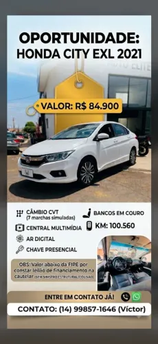 Honda City Sedan EXL 1.5 Flex 16V 4P Aut. 2021