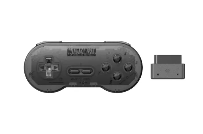 Controle 8bitdo Super Nintendo 2.4g Transparente Sem Fio