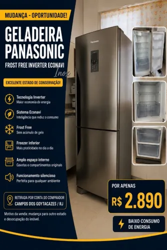 Geladeira inox prata