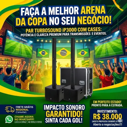 Oportunidade Única! Par Turbosound IP3000 + Case - Pronta Entrega para a Copa!