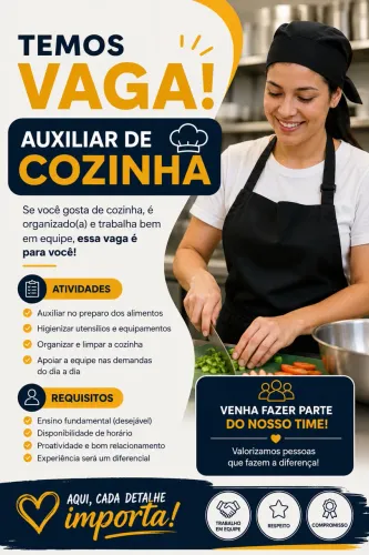 Extra para auxiliar de cozinha