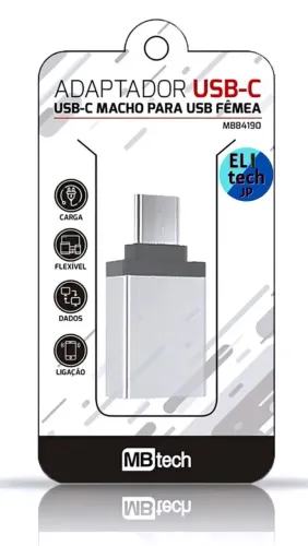 Adaptador OTG entrada USB-C Macho para UBC-A Fêmea