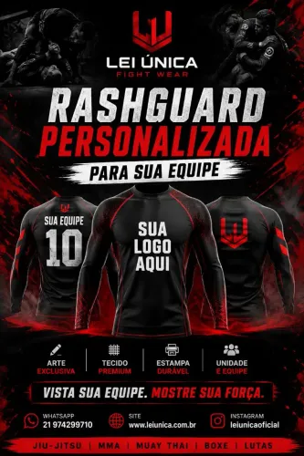 Rashguard personalizada para equipe de jiu-jitsu