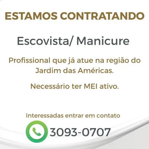 Vaga de manicure e escovista