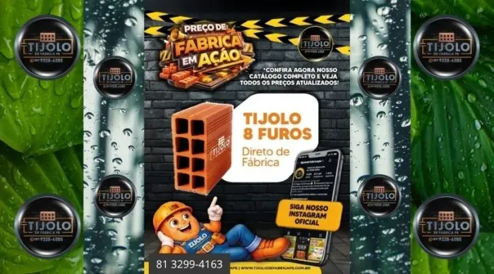tijolo 8 furos 5 milheiros pronta entrega 
