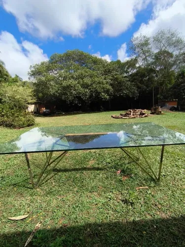 Mesa de VIDRO 2,40m x 1,10m (espessura 1,8 cm)