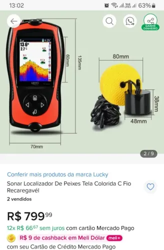 sonar de pesca lucky