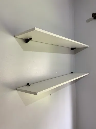 Kit duas prateleiras com suporte mdf branco