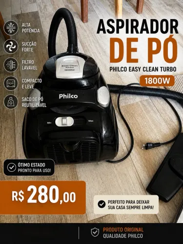 Aspirador de pó Philco turbo 1800 W