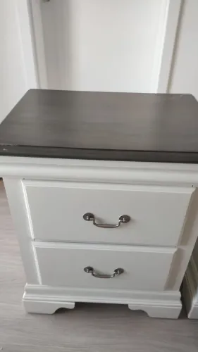 LIQUIDANDO..Mesa Cabeceira Rústico com 2 gavetas e puxador extra.interno.