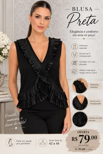 BLUSA MALHA E SEDA GESTANTE