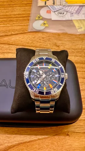 Relógio submariner náutica 100m com duas pulseiras