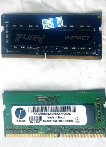 Memória ram DDR4 12GB total + O notebook dell