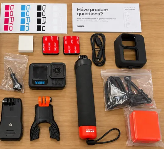 GoPro HERO13 Black + acessórios + cartão de memória