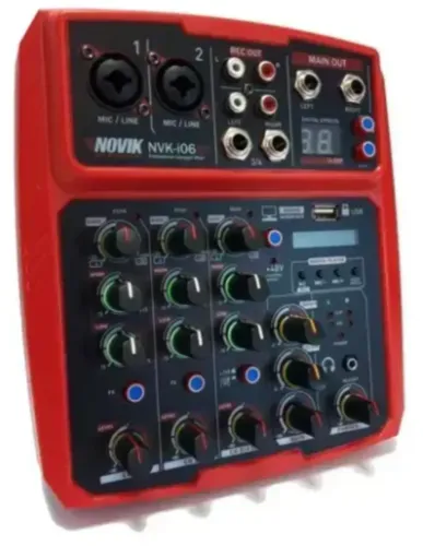 KIT Novik - Caixa Evo 410 Handy Ii 300w Rms Preto + Mesa Novik NVK-i06 com Tripé e Cabo