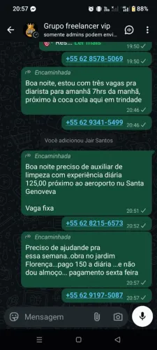 Grupo vip diária freelance