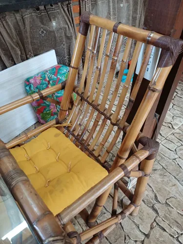 Jogo de cadeira bambu