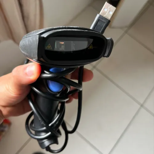 Leitor De Código de Barras Com fio Scanner Laser Cabo Usb 180cm 1D 110/220V 5V