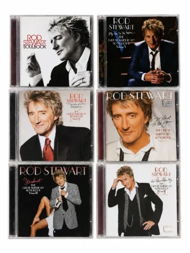 Lote com 6 CDs originais de Rod Stewart - coleção Great American Songbook + Soulbook